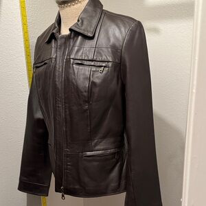 Alfani Dark Brown Leather Jacket